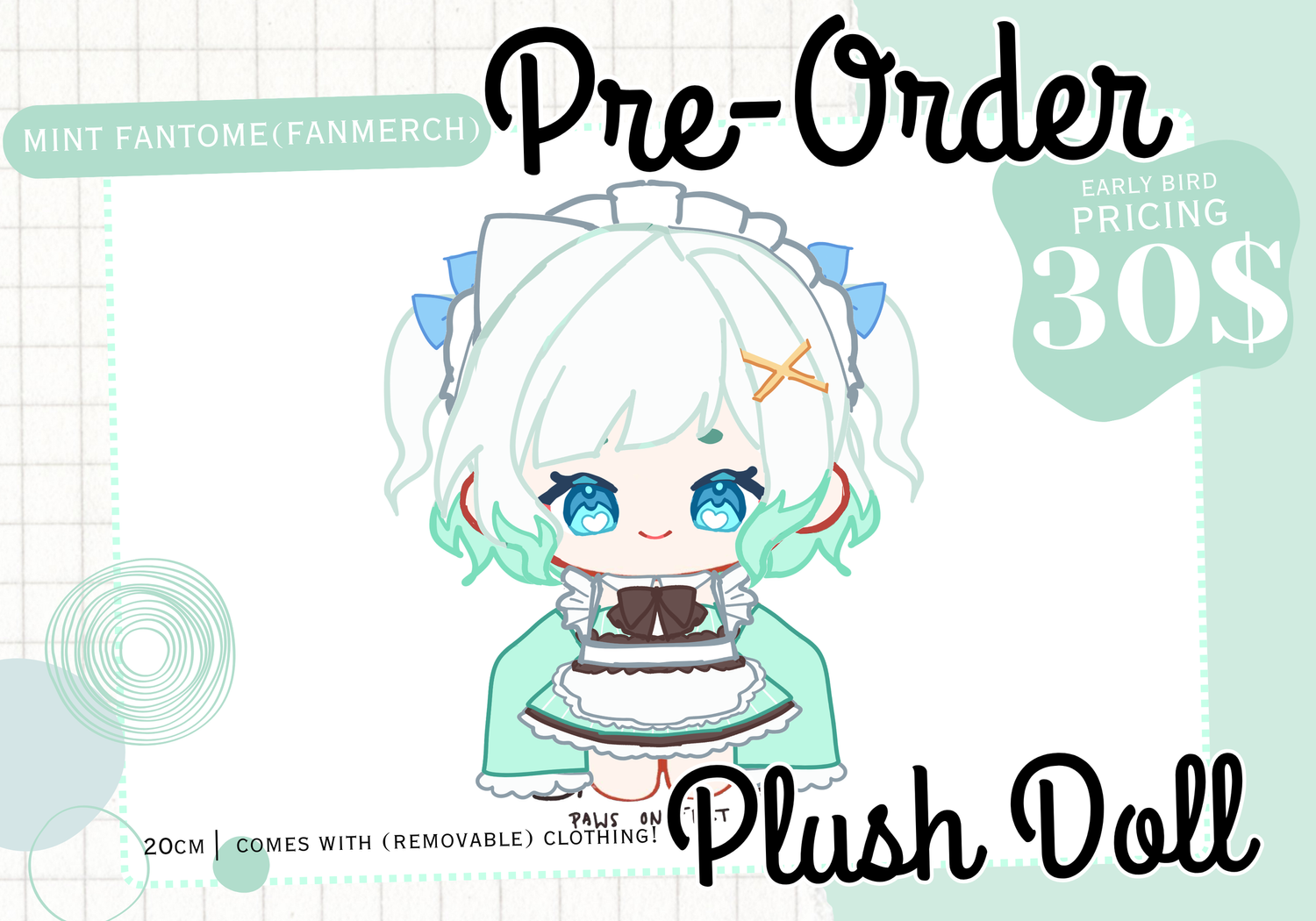 Mint Fantome 20cm Plush [TEMP HOLD] — 534 STUDIO